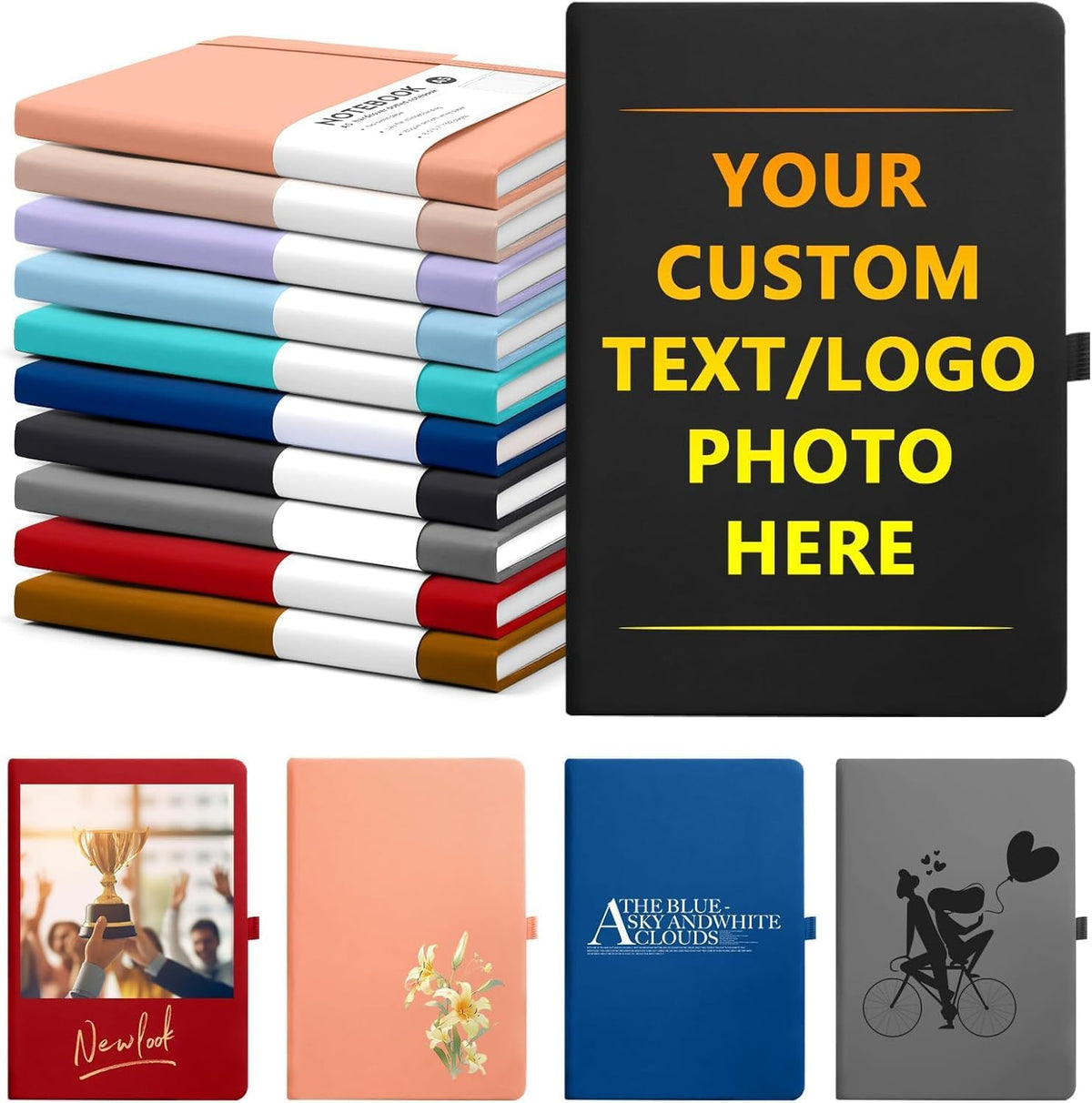 Custom Notebook Journal – Personalized with Logo, Text or Image, 192 Pages