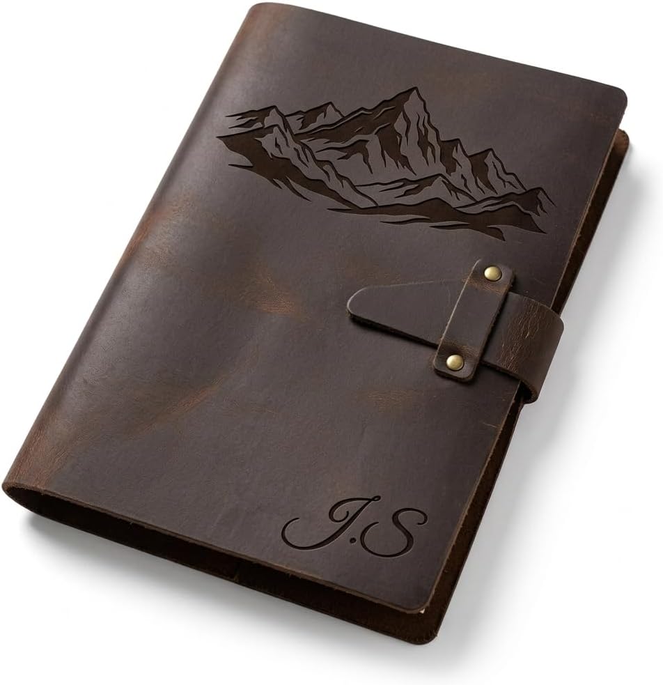 Personalized Engraved Leather Journal – A5 Crazy Horse Leather Refillable Notebook