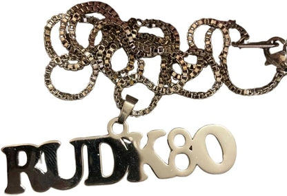 Personalized Name Pendant Necklace with Box Chain – Cursive Nameplate