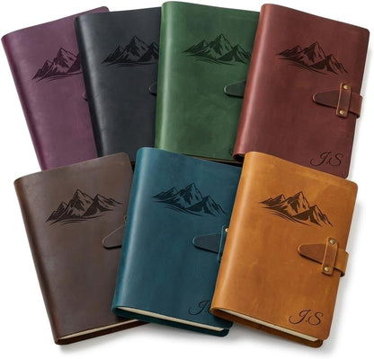 Personalized Engraved Leather Journal – A5 Crazy Horse Leather Refillable Notebook