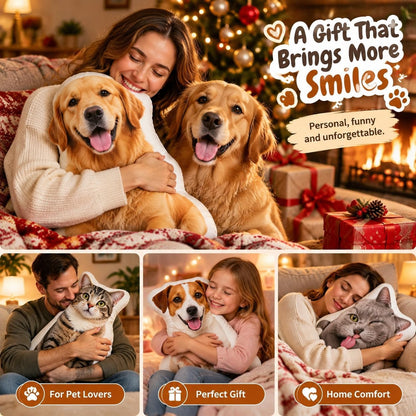 Custom Photo Pet Face Shaped Pillow