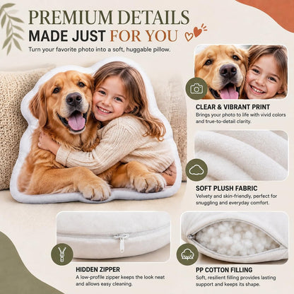 Custom Photo Pet Face Shaped Pillow