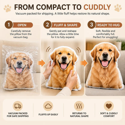 Custom Photo Pet Face Shaped Pillow
