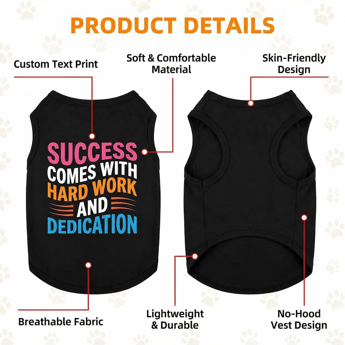 Personalized Dog Shirt with Name, Text or Logo – Polyester Pet Tank Top