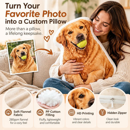 Custom Photo Pet Face Shaped Pillow