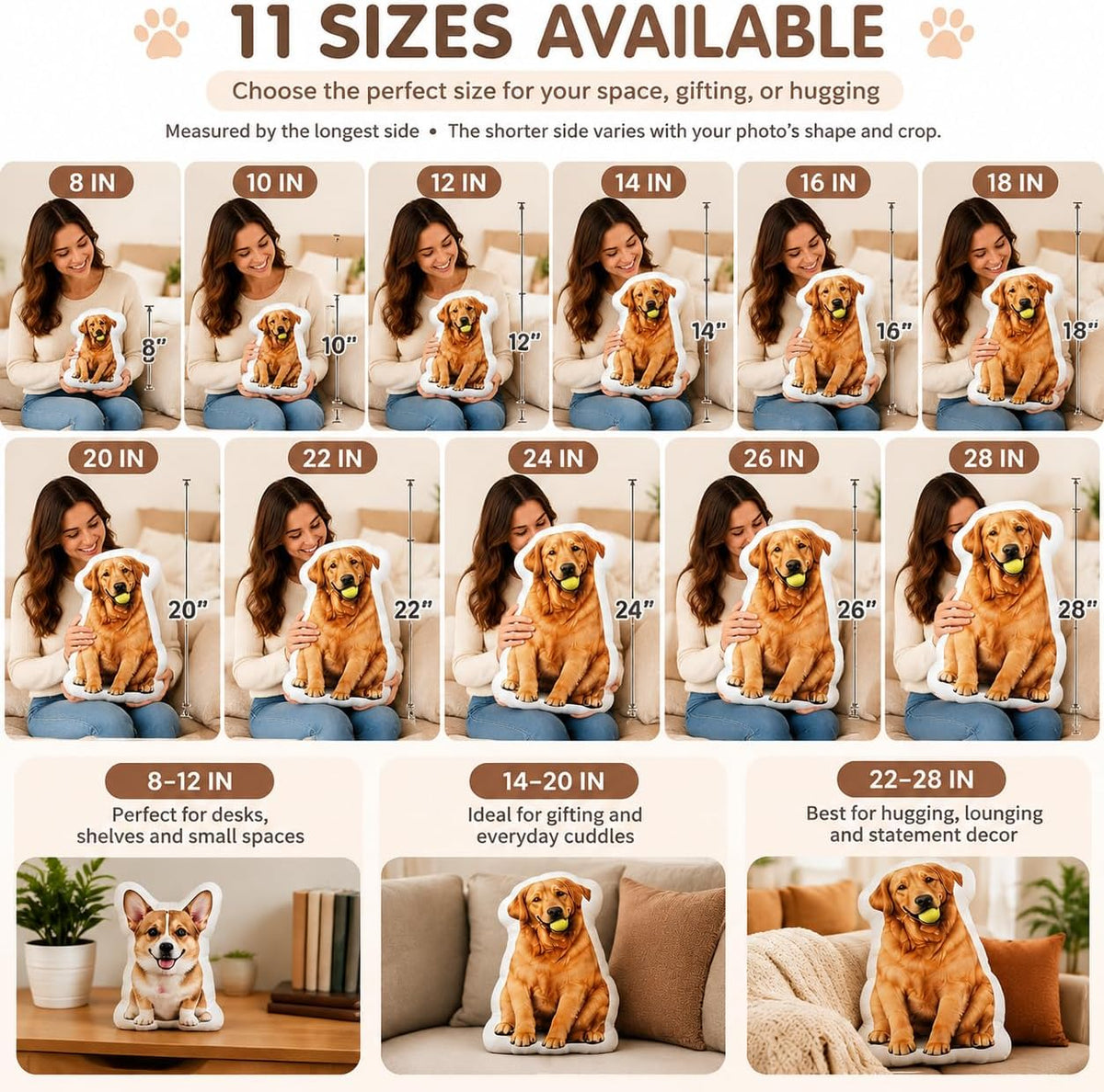 Custom Photo Pet Face Shaped Pillow