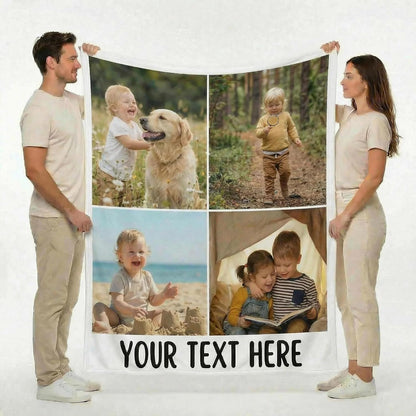 Personalized Photo Blanket – Custom Picture Flannel Throw
