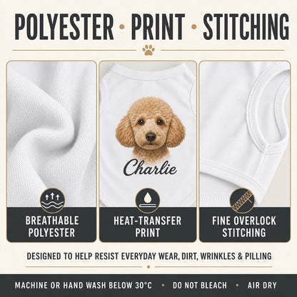 Custom Dog Shirt with Photo, Name, Text or Logo