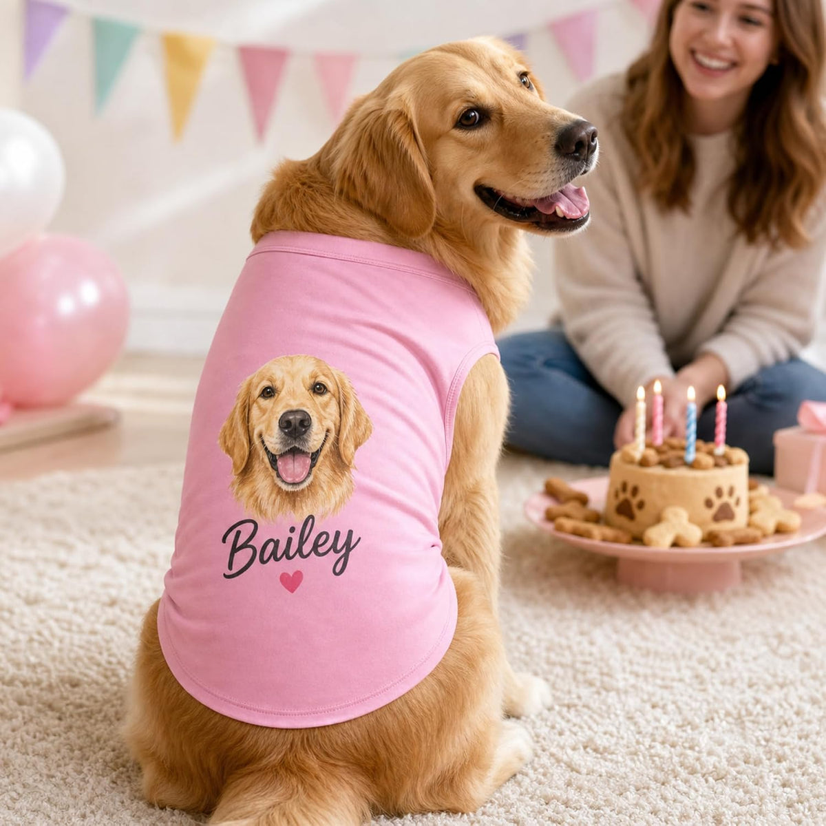 Personalized Dog Shirt for Birthdays and Pet Families