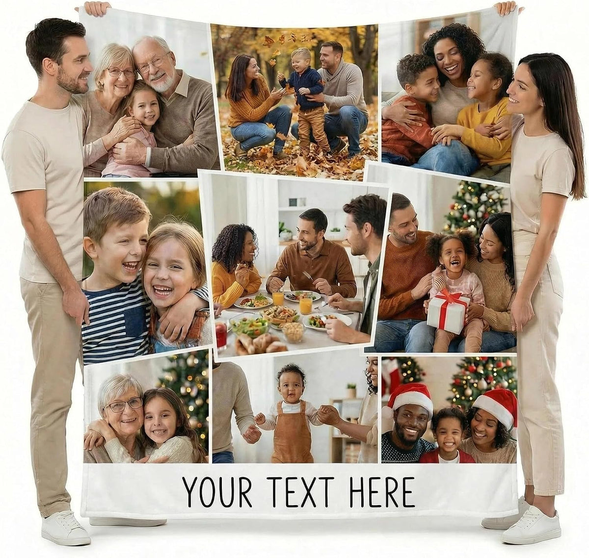 Personalized Photo Blanket – Custom Picture Flannel Throw