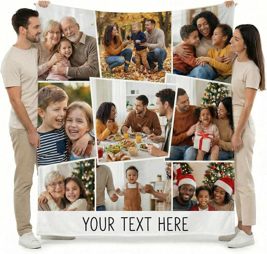 Personalized Photo Blanket – Custom Picture Flannel Throw